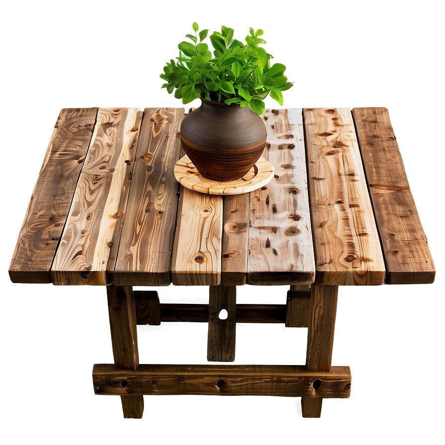 Rustic Table Top View Png 06262024 PNG