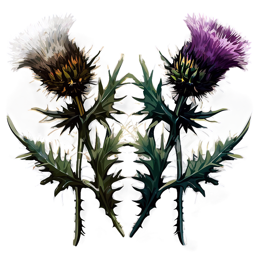 Rustic Thistle Flower Vector Png 06252024 PNG