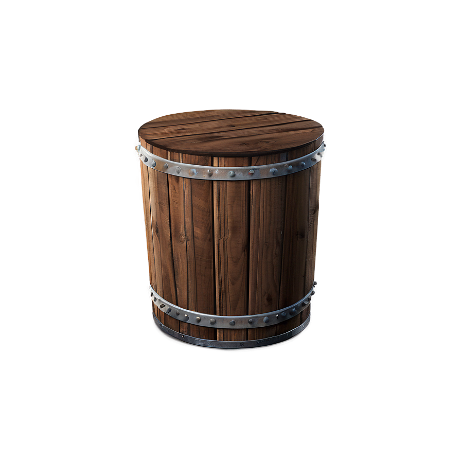 Rustic Trash Bin Rendering Png 05252024 PNG