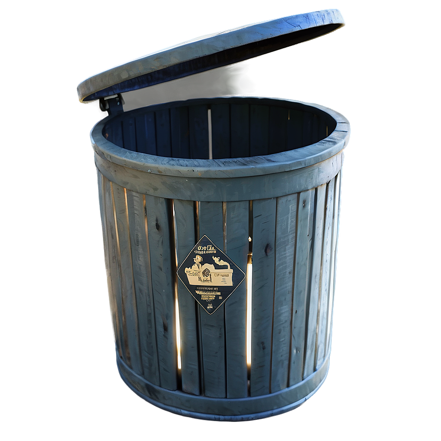 Rustic Trash Bin Rendering Png 5 PNG