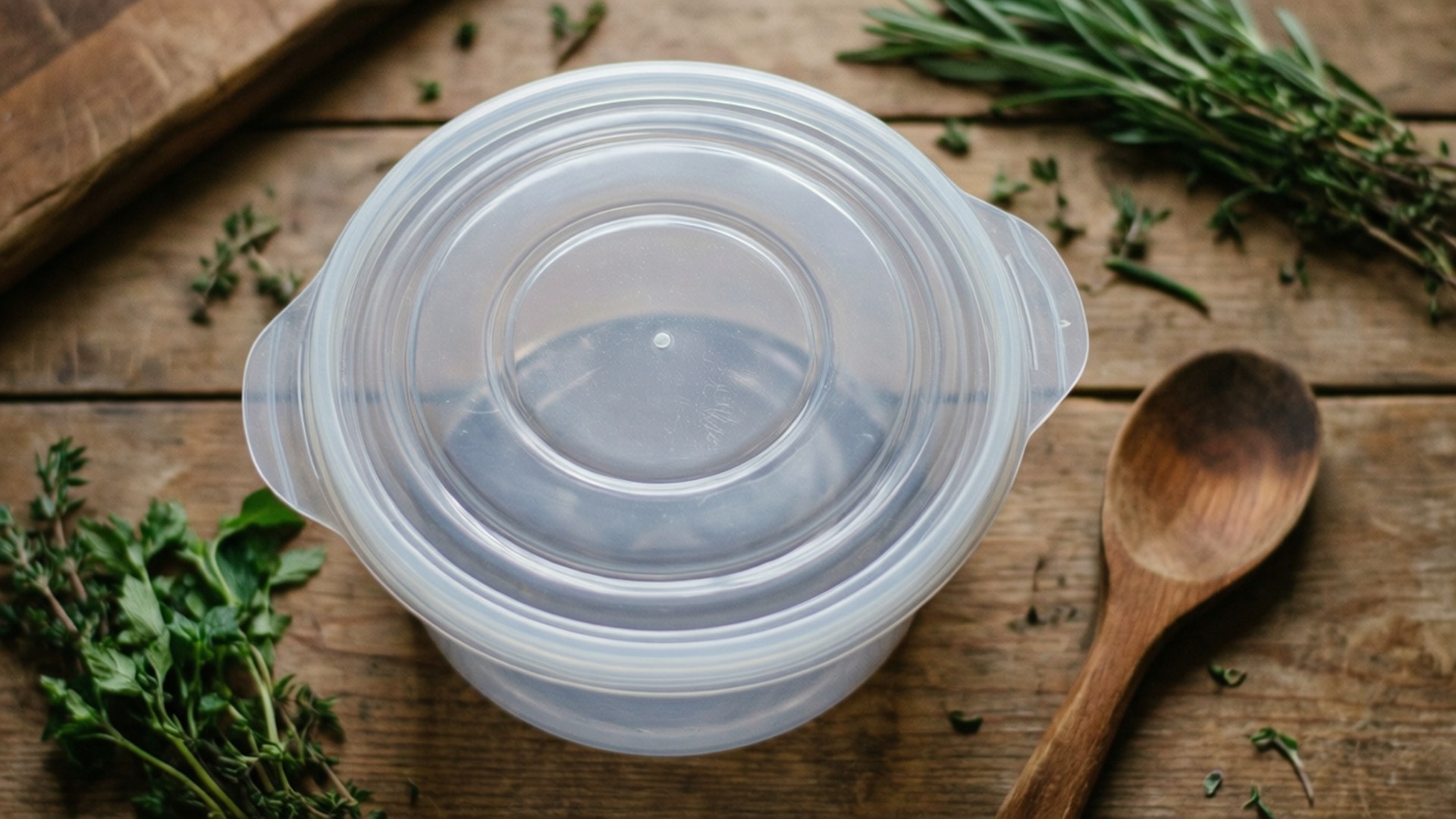 Rustieke Tupperware close-up Achtergronden