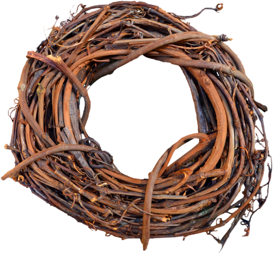 Rustic Twigs Wreath Design PNG
