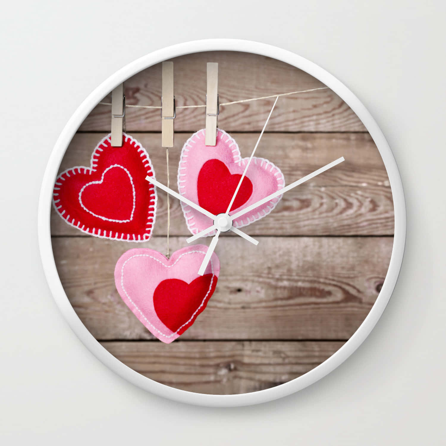 Rustic Valentine Day Clock Wallpaper