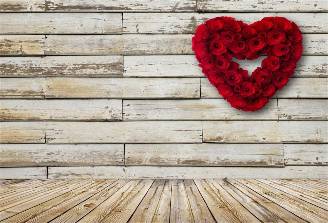 Celebrate your Rustic Valentine's Day with Love and Joy Wallpaper