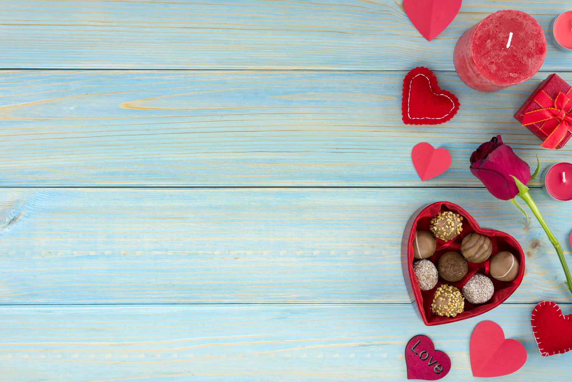 Rustisk Valentine Day Chokoladeboks Design Wallpaper