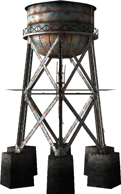 Rustic Water Tower Structure PNG