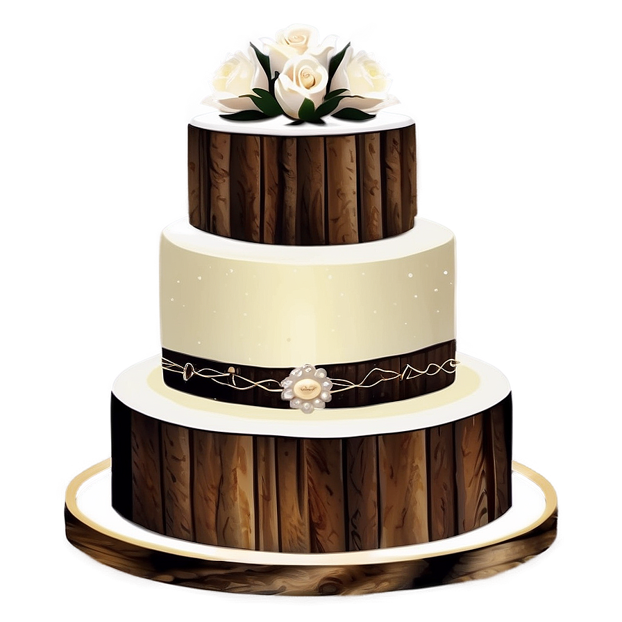 Rustic Wedding Cake Png Mbl PNG