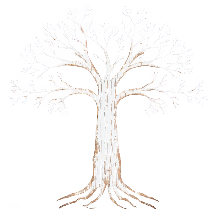 Rustic White Tree Art Png Qmy PNG