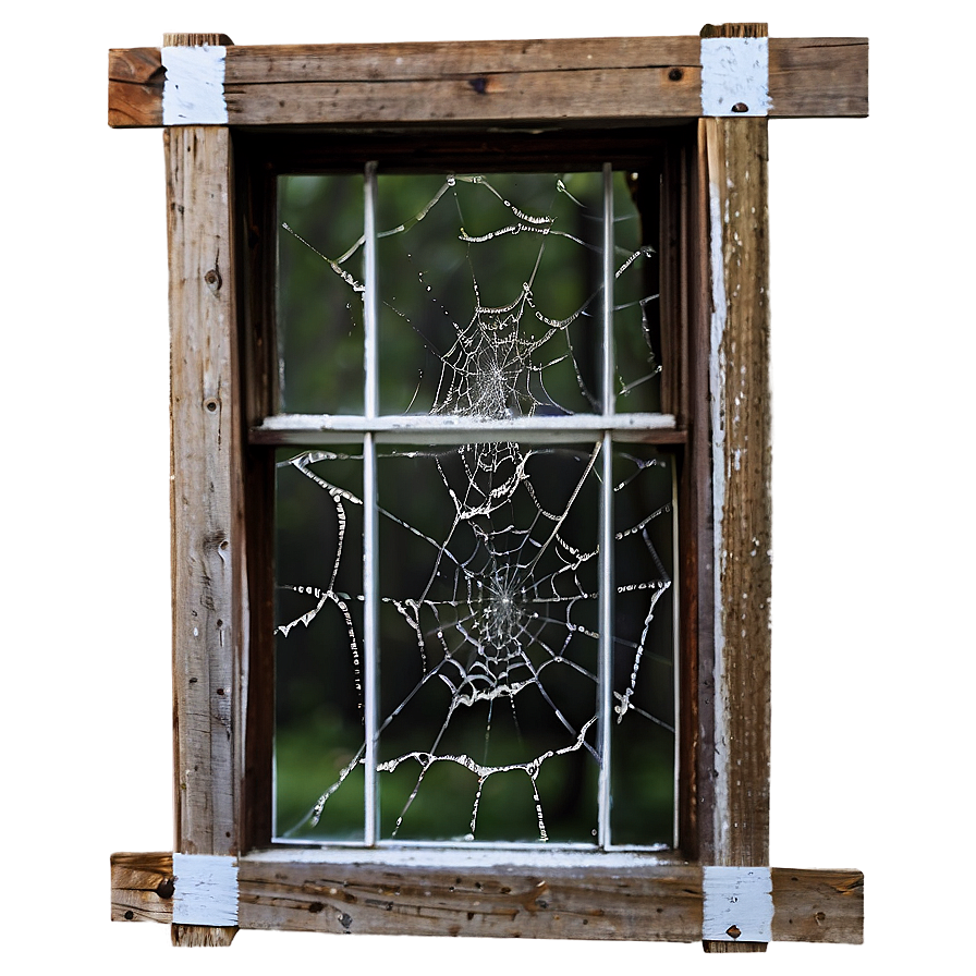 Rustic Window Spider Web PNG