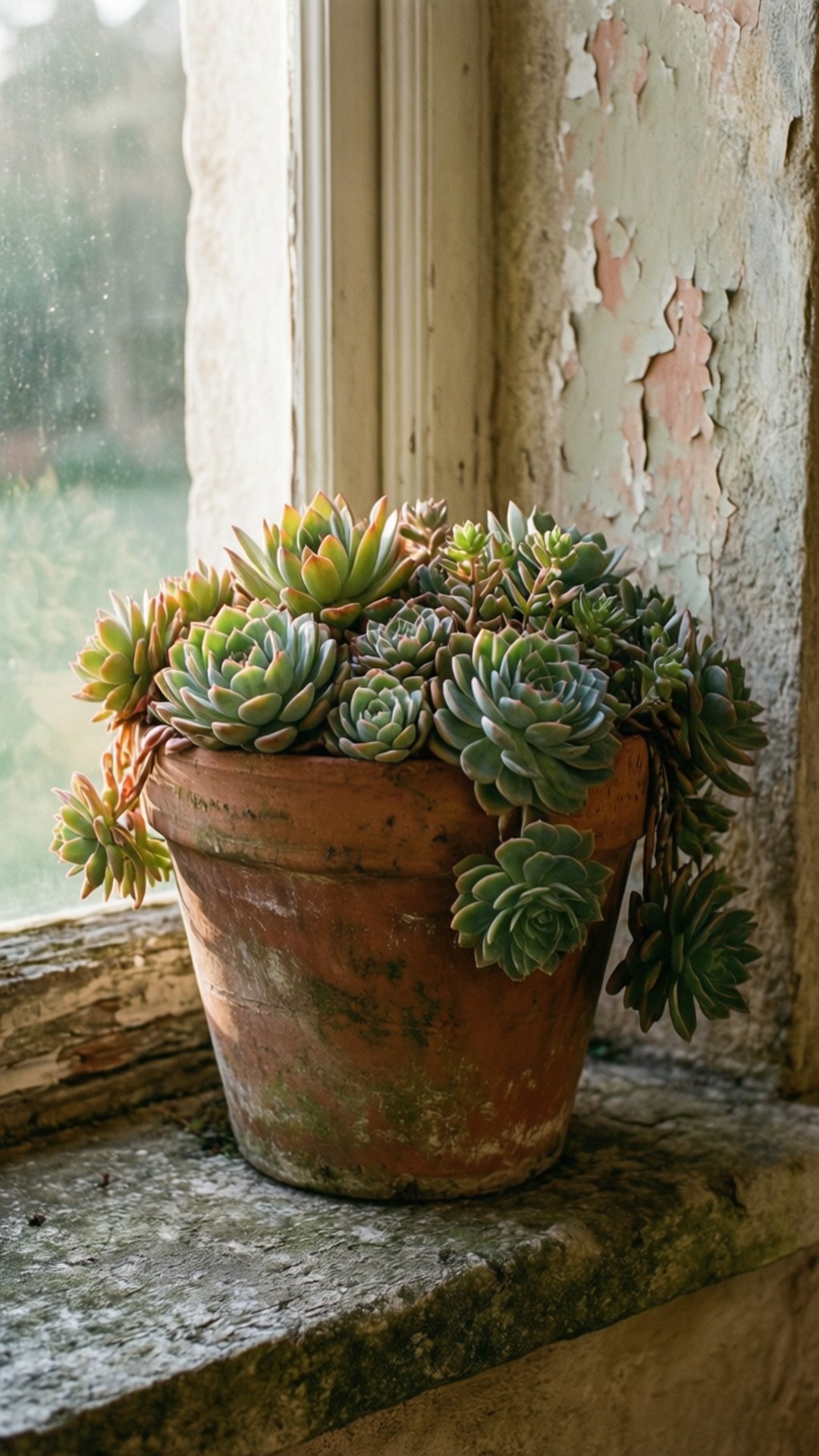 Rustikaler Fensterbankgarten Wallpaper