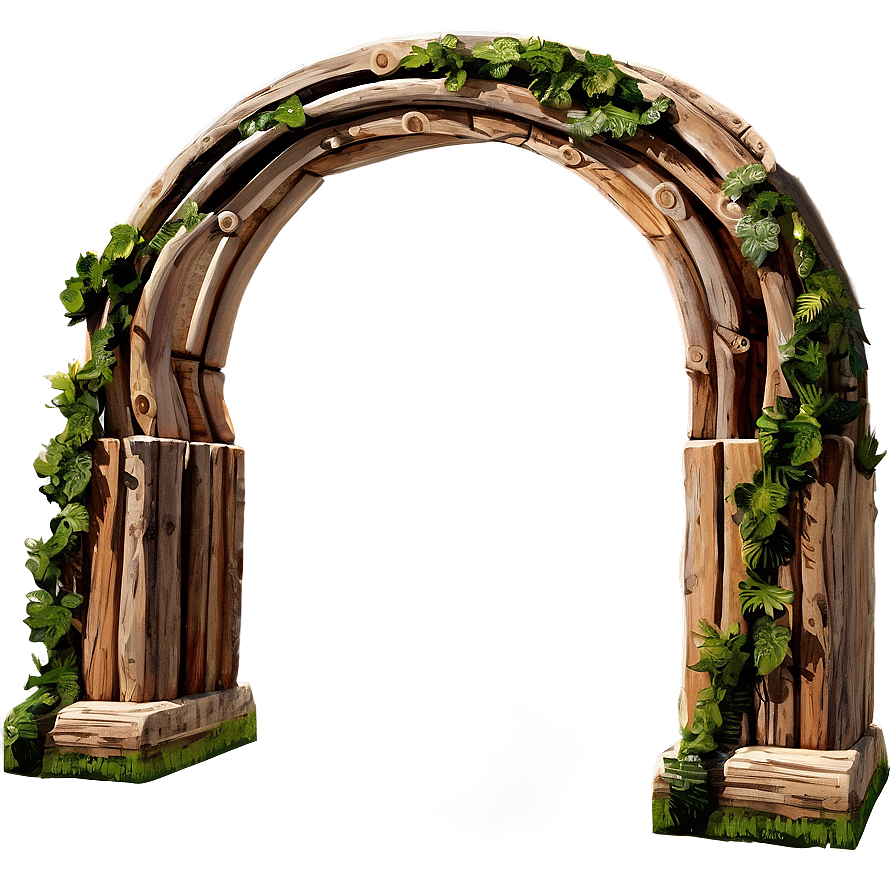 Rustic Wooden Arch Png 06122024 PNG