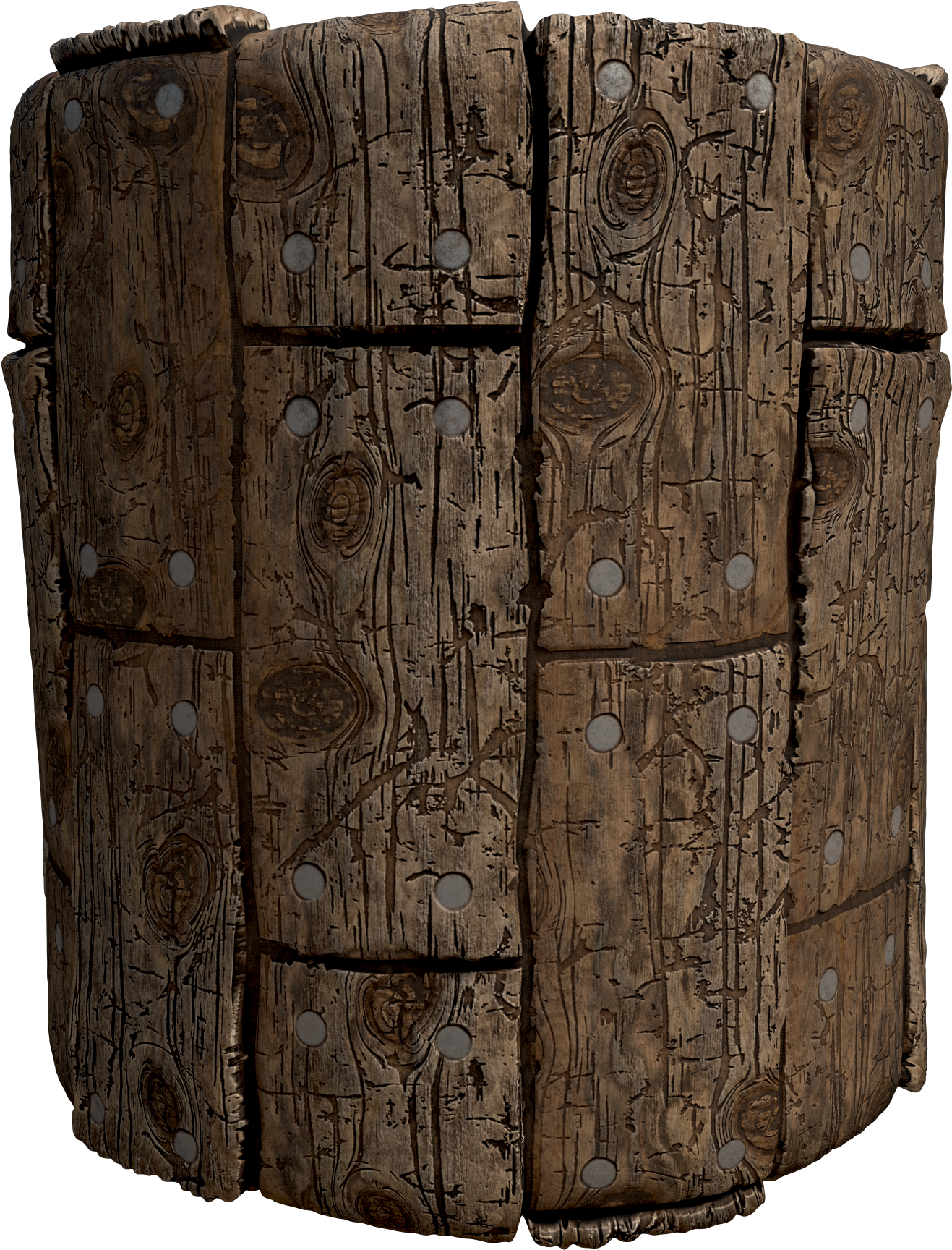 Rustic Wooden Barrel Texture PNG