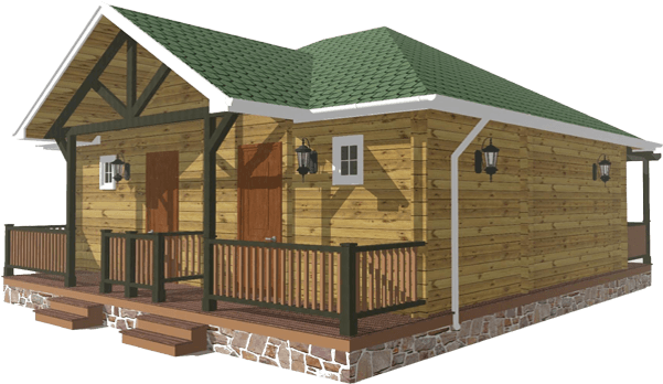 Rustic Wooden Cabin Exterior PNG