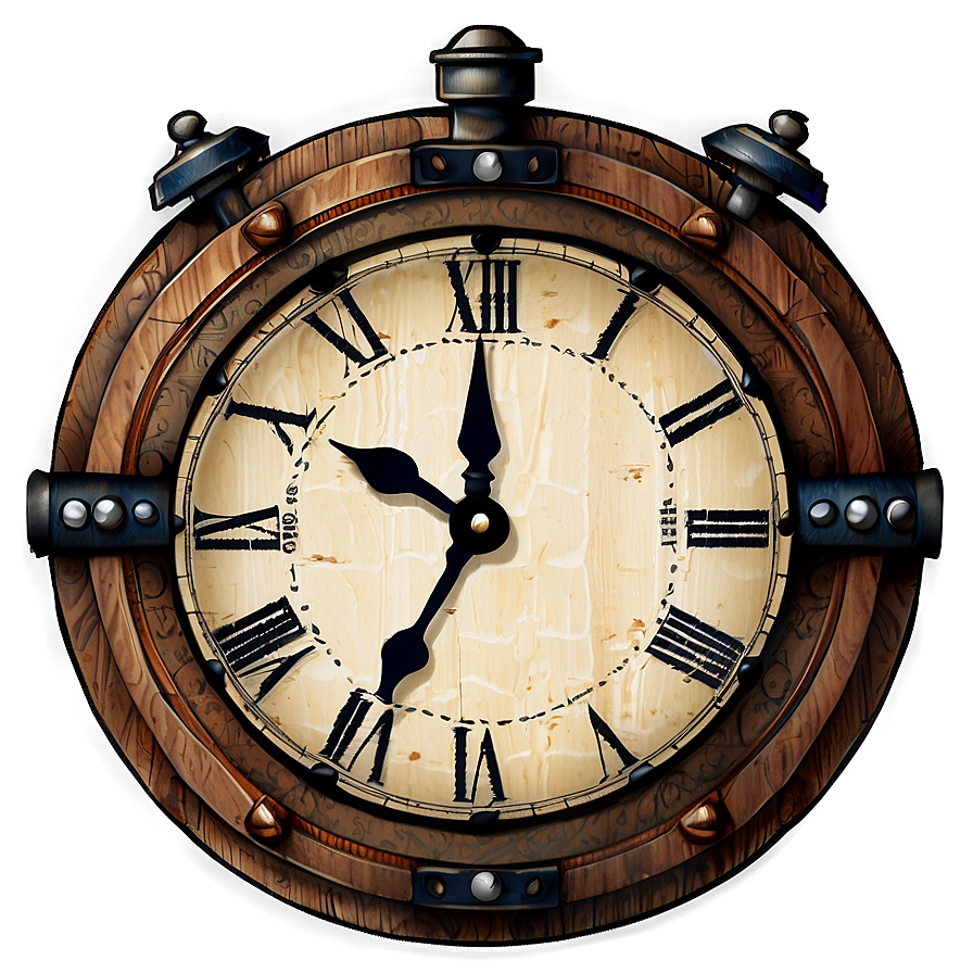 Rustic Wooden Clock Png Itu PNG