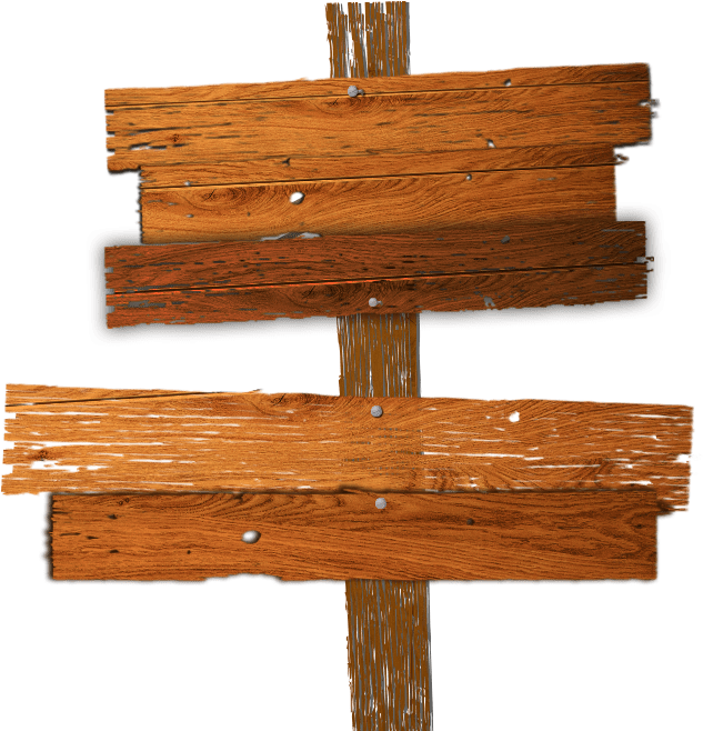 Rustic Wooden Directional Sign Planks PNG