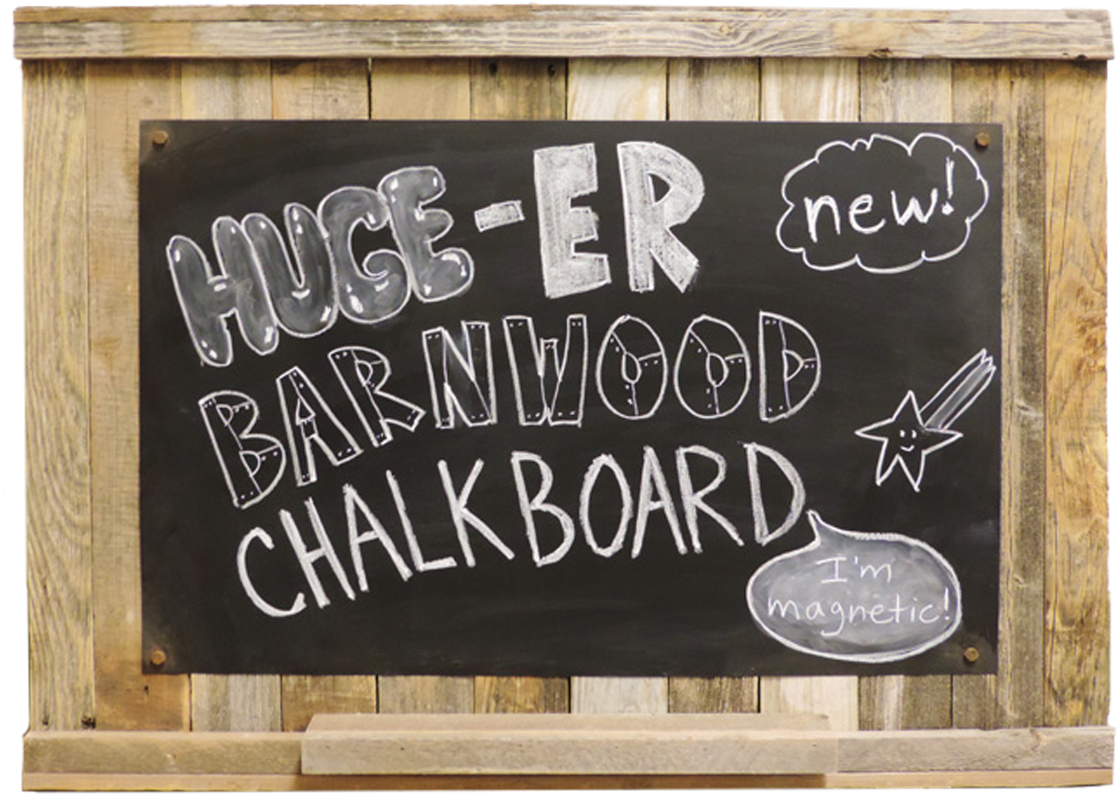 Rustic Wooden Frame Chalkboard PNG