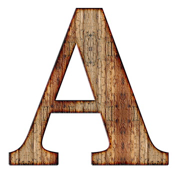 Rustic Wooden Letter A PNG