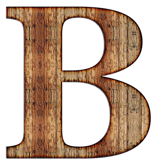 Rustic Wooden Letter B PNG