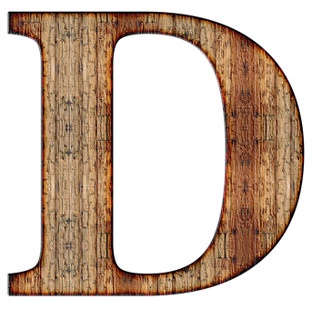 Rustic Wooden Letter D PNG