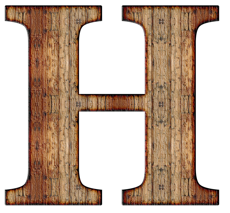 Rustic Wooden Letter H PNG