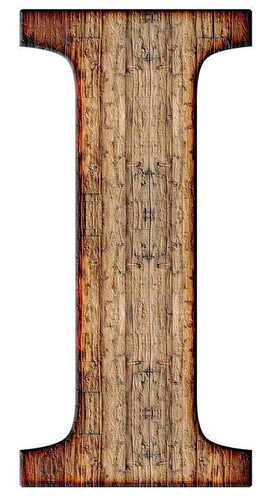 Rustic Wooden Letter I PNG