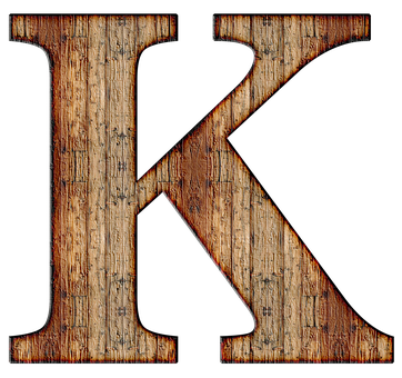 Rustic Wooden Letter K PNG