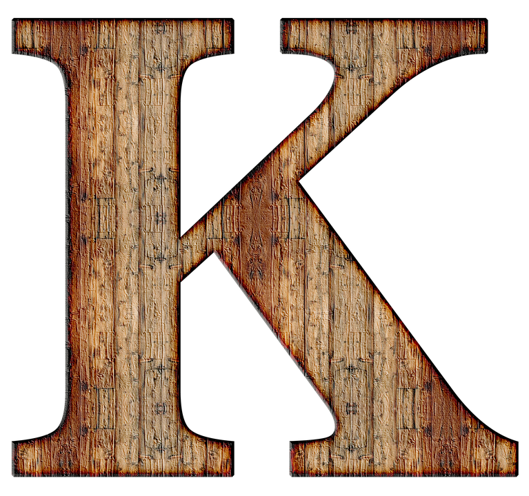 Rustic Wooden Letter K PNG