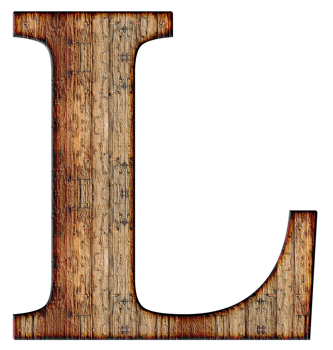 Rustic Wooden Letter L PNG