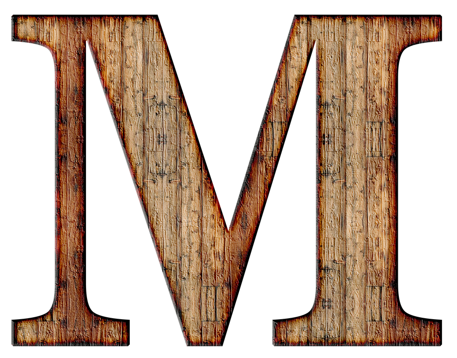 Rustic Wooden Letter M PNG