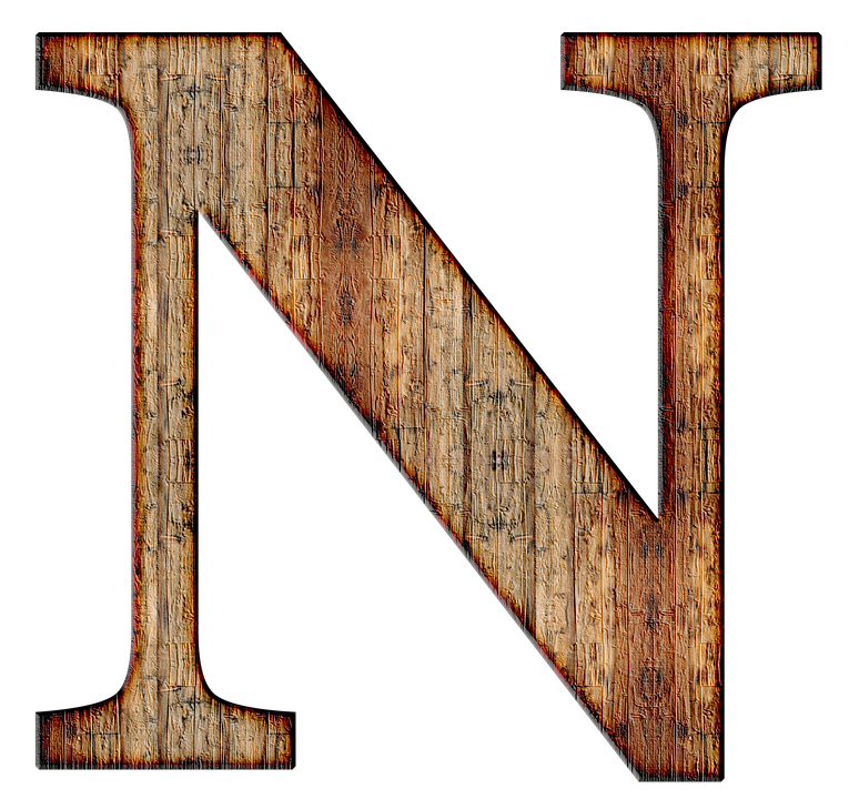 Rustic Wooden Letter N PNG