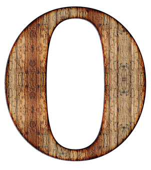 Rustic Wooden Letter O PNG