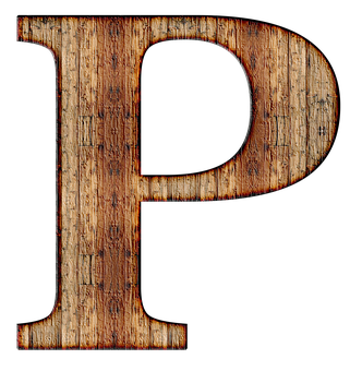 Rustic Wooden Letter P PNG