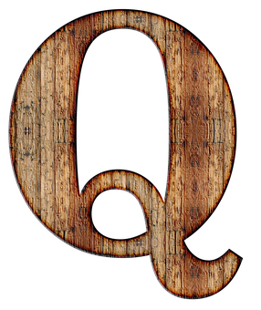Rustic Wooden Letter Q PNG
