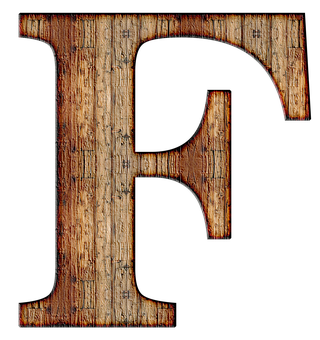 Rustic Wooden Letter R PNG