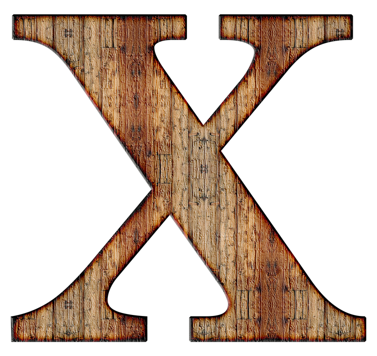 Rustic Wooden Letter X PNG