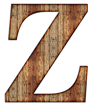 Rustic Wooden Letter Z PNG