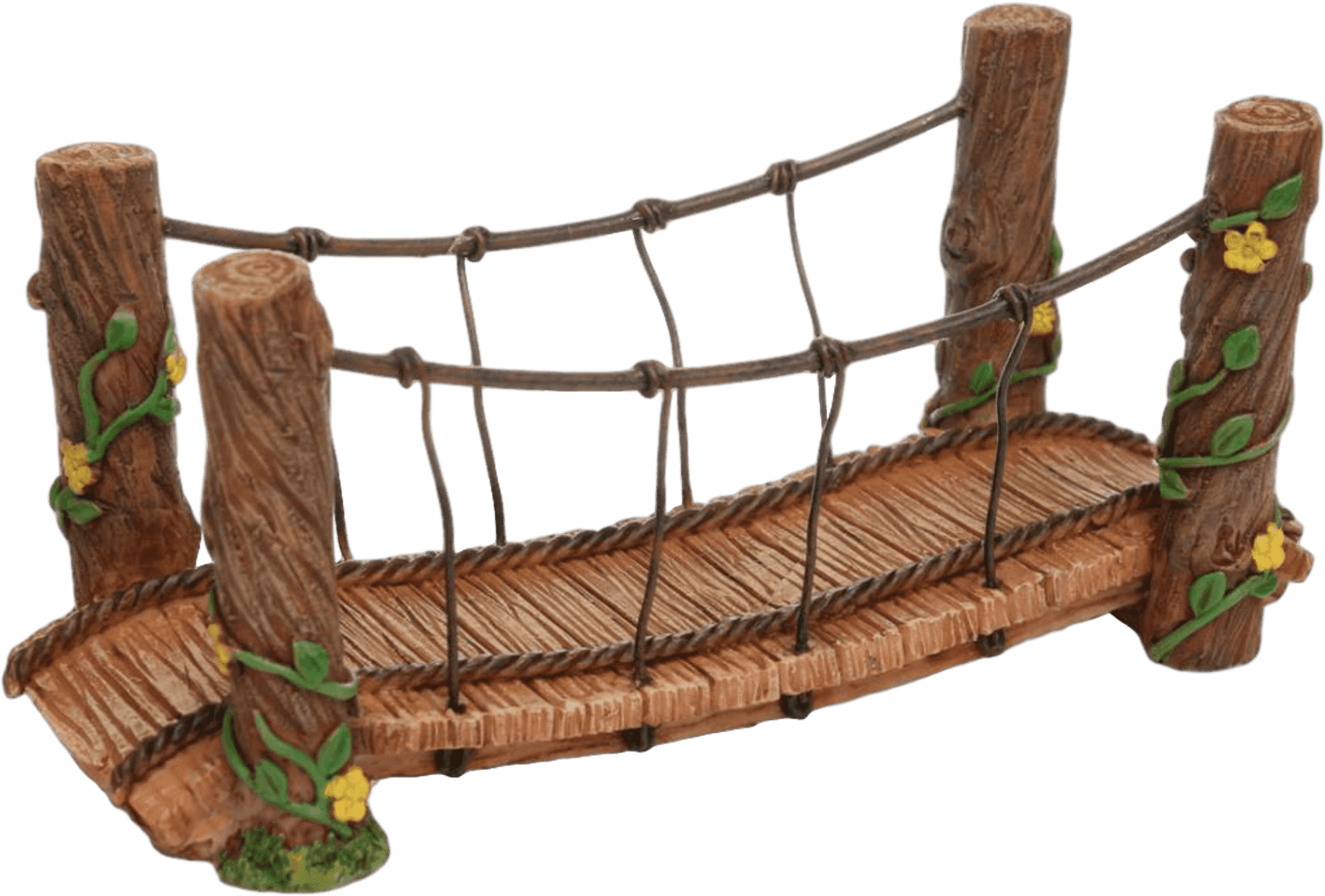 Rustic Wooden Rope Bridge PNG