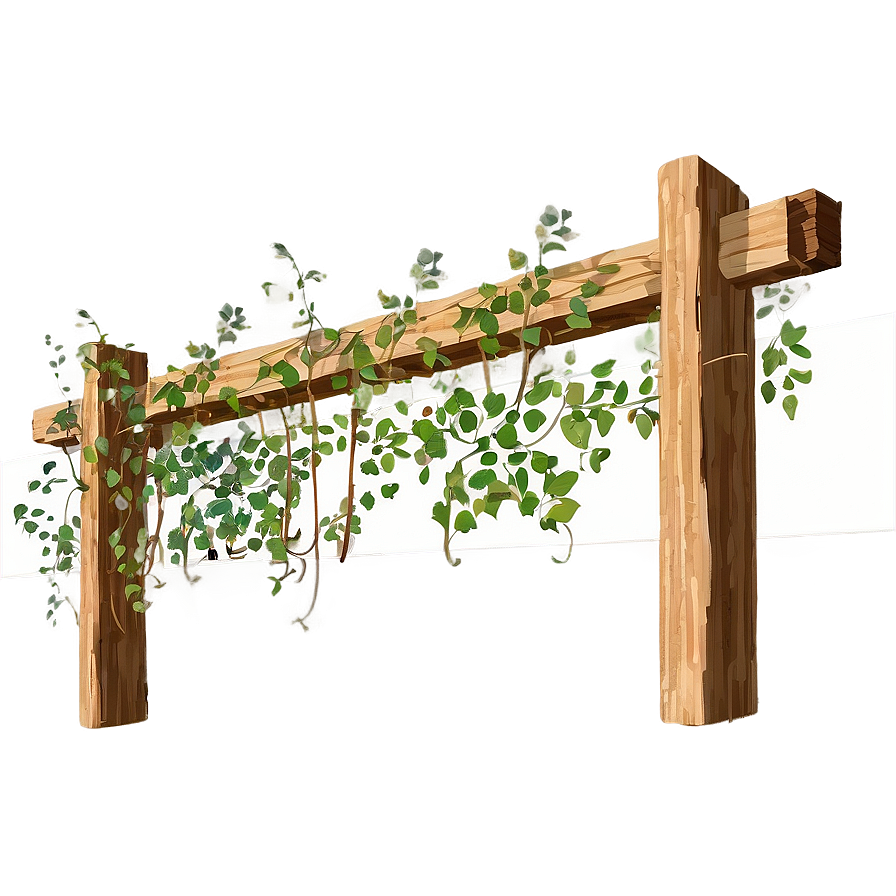 Rustic Wooden Vine Trellis Png 05042024 PNG