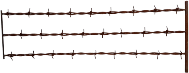 Rusty Barbed Wire Fence PNG