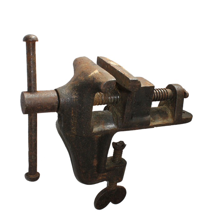 Rusty Bench Vise Tool PNG