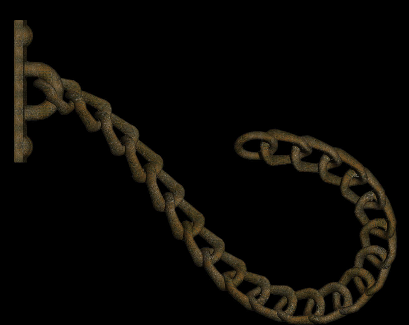 Rusty Chain Attachedto Wall PNG