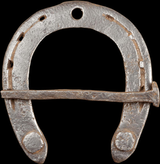 Rusty Horseshoeon Black Background PNG