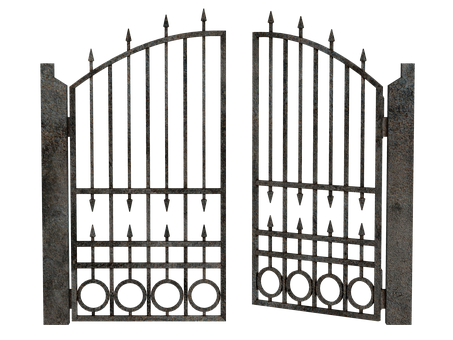 Rusty Iron Gate Open PNG