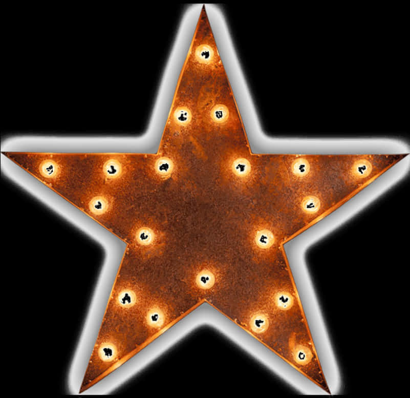 Rusty Lighted Star Decoration PNG