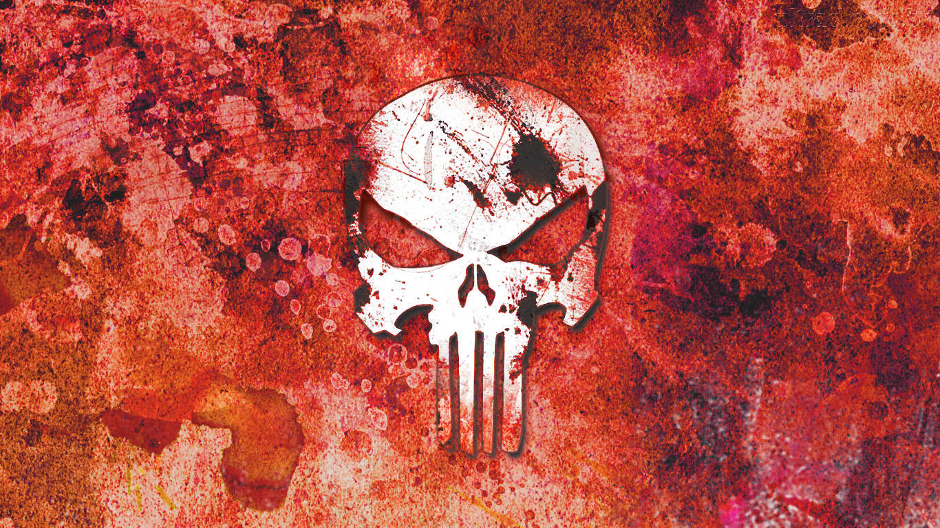 Download Rusty Metal Punisher Logo Wallpaper 