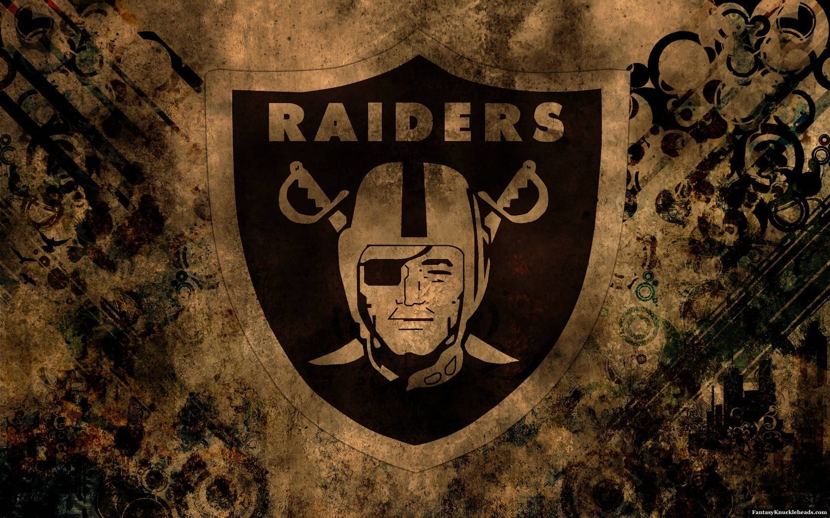 Rusty Oakland Raiders Logo Poster