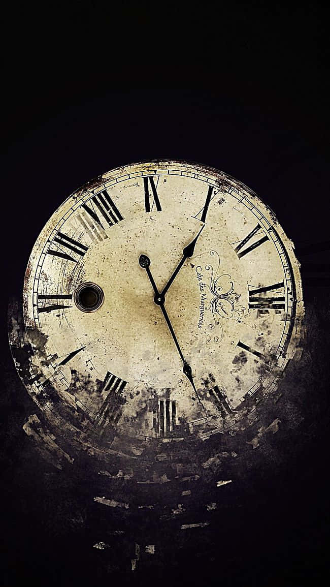 Rusty Time Clock Wallpaper
