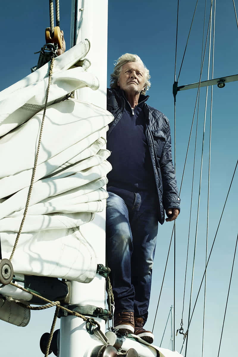Rutger Hauer Actor On A Sailing Boat Wallpaper
