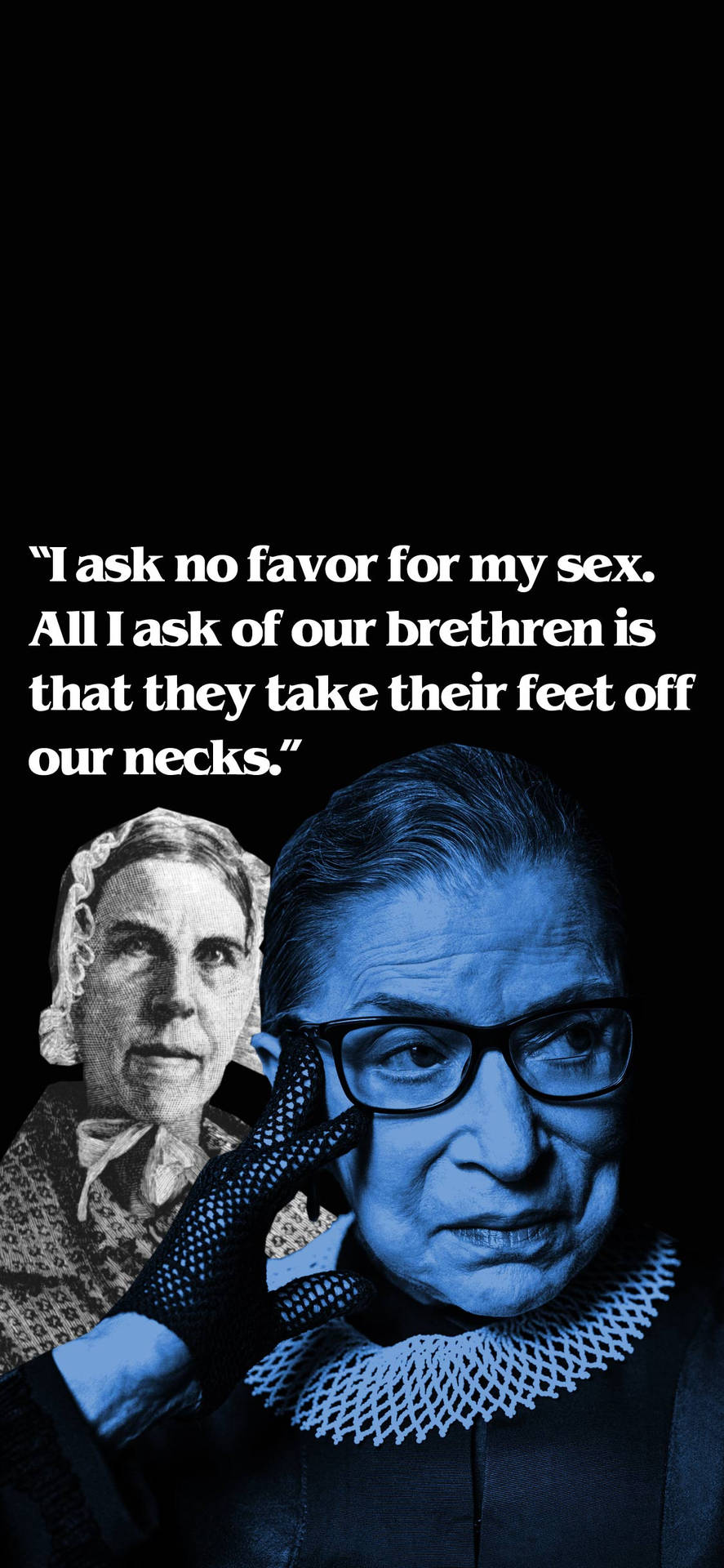 Ruth Bader Ginsburg Monochromatic Blue Poster Wallpaper