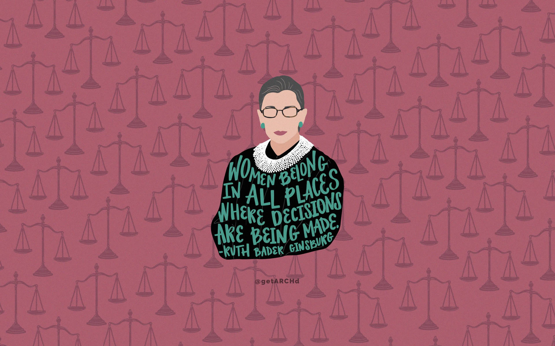 Ruth Bader Ginsburg Vector Art Quote Wallpaper